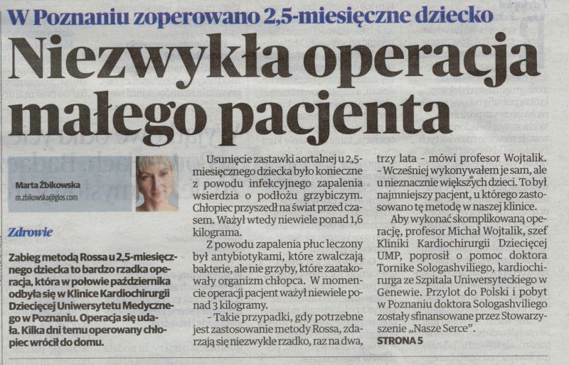 gazeta niezwykła operacja małego pacjenta